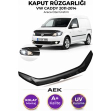 AEK Modern Volkswagen Caddy 2011-2015 Araca Özel Üretim "4mm" Kaput Rüzgarlığı A+ (Pianoblack)