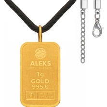 Agakulche 1 gr 24 Ayar Siyah Ipli Amr Altın Külçe Kolye