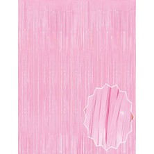 Zero Land Snmswrld Soft Pembe Püsküllü Kapı Perdesi - Parti, Baby Shower, Cinsiyet Partisi 1x2 M