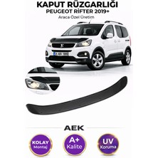 AEK Modern Peugeot Rifter 2019+ Araca Özel Üretim "4mm" Kaput Rüzgarlığı A+ (Pianoblack)
