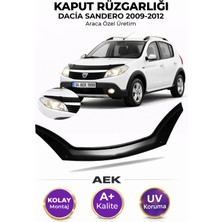 AEK Modern Dacia Sandero 2008-2012 Araca Özel Üretim "4mm" Kaput Rüzgarlığı A+ (Pianoblack)