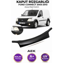 AEK Modern Ford Connect 2003-2014 Araca Özel Üretim "4mm" Kaput Rüzgarlığı A+ (Pianoblack)