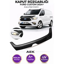 AEK Modern Ford Custom 2024+ Araca Özel Üretim "4mm" Kaput Rüzgarlığı A+ (Pianoblack)