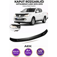 AEK Modern Mitsubishi L200 2015-2019 Araca Özel Üretim "4mm" Kaput Rüzgarlığı A+ (Pianoblack)