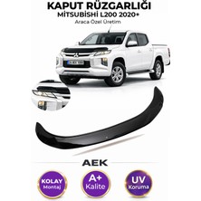 AEK Modern Mitsubishi L200 2020+ Araca Özel Üretim "4mm" Kaput Rüzgarlığı A+ (Pianoblack)
