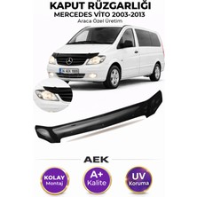 AEK Modern Mercedes Vito 2003-2013 Araca Özel Üretim "4mm" Kaput Rüzgarlığı A+ (Pianoblack)