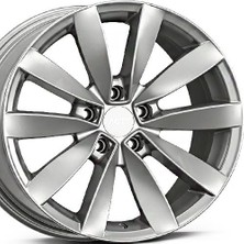 Emr 18 Inç 5X100 Lugano Polo Ibiza Fabia Taigo Egea Doblo Uyumlu Gümüş Jant Modeli (4 Adet)