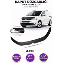 AEK Modern Volkswagen Caddy 2021+ Araca Özel Üretim "4mm" Kaput Rüzgarlığı A+ (Pianoblack)