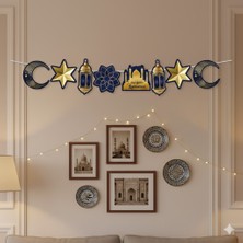 Dodomar 90X30 cm Ramazan Ayyıldız Figürlü Mavi Süs Sarkıt Tavan Dekoru