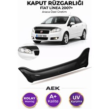 AEK Modern Fiat Linea 2007+ Araca Özel Üretim "4mm" Kaput Rüzgarlığı A+ (Pianoblack)