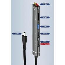 Skygo NR44 5in1 Uyumlu Hızlı Şarj Aleti Type-C Hub USB 3.0 Kart Okuyuculu Tamamı Metal Kasa