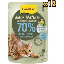 Gimcat Near Nature Tavuklu Alabalıklı Kedi Yaş Maması 85 gr x 12 Adet
