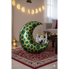 Dodomar 65 x 63 cm Folyo Balon Mavi Gold Desenli Cami Figürlü Hilal - Ramazan Süs Balonu