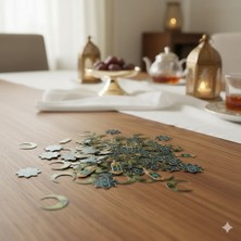 Dodomar Ramazan Ay-Yıldız Kandil Yeşil Masa Konfettisi 30'lu - Ramazan Masa Süsü