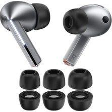 Skygo Galaxy Buds 3 Pro Için Yedek Kulaklık Uçları Aynı Boyutta 3 Çift Gürültü Yalıtımı Sağlayan Kulağa Oturan Şarj Kutusuna Uygun Yumuşak Silikonlu Buds 3 Pro Kulaklık Uç Seti (Siyah)