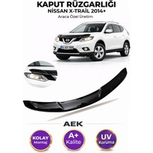 AEK Modern Nissan X-Trail 2014+ Araca Özel Üretim "4mm" Kaput Rüzgarlığı A+ (Pianoblack)
