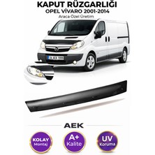AEK Modern Opel Vivaro 2001-2014 Araca Özel Üretim "4mm" Kaput Rüzgarlığı A+ (Pianoblack)