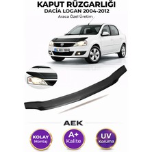AEK Modern Dacia Logan Sedan 2005-2012 Araca Özel Üretim "4mm" Kaput Rüzgarlığı A+ (Pianoblack)
