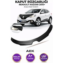 AEK Modern Renault Kadjar 2015+ Araca Özel Üretim "4mm" Kaput Rüzgarlığı A+ (Pianoblack)