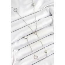 Taş Ve Oyun Atölyesi Taşveoyunatölyesi 316L Çelik Zirkon Taşlı Kalp Figürlü Y Model Gümüş Renk Kadın Kolye TG27BKO10334