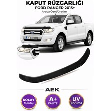 AEK Modern Ford Ranger 2015+ Araca Özel Üretim "4mm" Kaput Rüzgarlığı A+ (Pianoblack)