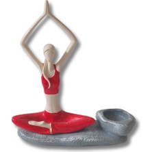 Yogacı Kız Polyester Çubuk Tütsülük ve   Tealight Mumluk Kırmızı