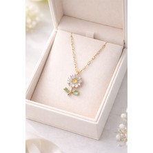 Youday Zirkon Taşlı Çiçek Figürlü Gold Renk Çelik Kolye MODEL 11 – Kararmaz, Şık ve Zarif Tasarım