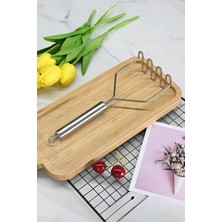 Pratik 24 cm Lüks Paslanmaz Metal Patates Ezici Patates Ezeceği Püre Yapıcı Kolay Temizlenebilir