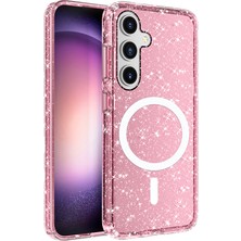 Ceponya Galaxy S25 Plus Kılıf Magsafe Şarj Özellikli Parlayan Simli Saydam Renkli Allstar Kapak