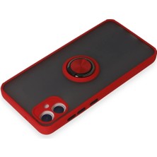 Sh Ticaret Newface Galaxy A05 Kılıf Montreal Yüzüklü Silikon Kapak - Kırmızı
