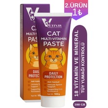 Vetixir Kediler İçin Tüy Yumağı Önleyici Multi Vitamin Macun Kedi Multi Vitamin Paste 100gr