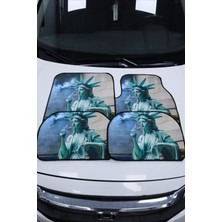 Oto Mutluluk Dijital Baskılı Universal Her Araca Uyumlu Makinede Yıkanabilir Oto Paspas Halı Seti