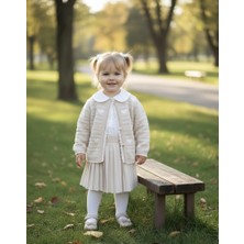 Lumia Laura Baby Kalp Desenli Hırka Gömlek Etek Kız Bebek Çocuk Alt Üst 3 Parça Takım