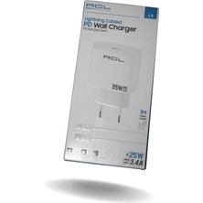 Acl 3,4 Amper 25 Watt Type - C Çıkışlı - Lightning Iphone Hızlı Şarjı - 1 Metre Kablo -