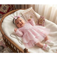 Eda Baby Dantel Detaylı Bebek Mevlüt ve Özel Gün Kıyafeti 4'lü Takım