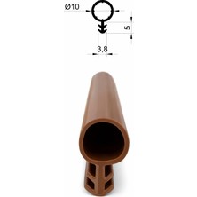 MAKPLASTİK FİTİL PROFİL P 022 - 10 mm Ahşap Kapı Kasa Fitili 6 Metre Kahverengi