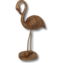 Flamingo Dekoratif Polyester Biblo Altın