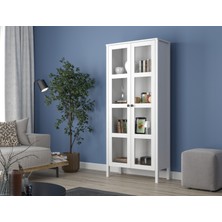 Sakura Ahşap Sakura Romy  Cam Kapaklı Kitaplık