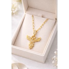 Youday Zirkon Taşlı Anka Kuşu Figürlü Gold Ataç Zincir Çelik Kolye MODEL 13 – Kararmaz, Güçlü ve Şık Tasarım