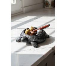 Pamuk's Design 3D Kaplumbağa Figürlü Kapaklı Dekoratif Obje Takı Organizeri, Lokumluk ve Sunumluk