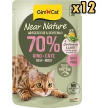 Gimcat Near Nature Sığır Etli Ördekli Kedi Yaş Maması 85 gr x 12 Adet