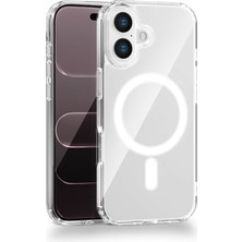 Vissona iPhone 16 Plus Uyumlu Kamera Korumalı Magsafe Wireless Şarj Özellikli Lüks Şeffaf Silikon Telefon Kı