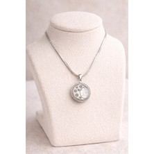 Youday Paslanmaz Çelik Ay Yıldız Kolye MODEL 6  – Sedef Görünümlü Zirkon Taşlı Zarif Tasarım | Kararmaz Kadın Kolyesi