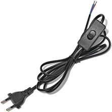 Braventa Collection Fişli & Anahtarlı Arapuarlı Hazır Kablo | 2 Metre Siyah Uzatma Kablosu | 0,50 Mm² Kesit | Aplik, Aba