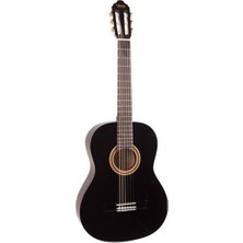 Valencia VC103TBK 3/4 Klasik Gitar - Siyah (Başlangıç Seviyesi) | Sap Ayar Çeliği (Truss Rod), Şık Parlak Siyah Kaplama, Ortaokul Çağına Uygun Skala Uzunluğu ve Yüksek Dayanıklılık