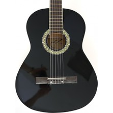 Almira MG917-BK Klasik Gitar - Siyah (Başlangıç - 4/4 Boy) | Siyah Parlak Finish, Ihlamur Ağacı Gövde, Klasik Müzik Eğitimi Için Dengeli Tansiyon | Uyum: 4/4 (Tam Boy) Standart
