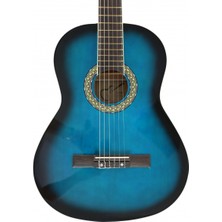 Almira MG917-BLS Klasik Gitar - Blue Sunburst (Başlangıç - 4/4 Boy) | Mavi Sunburst Kaplama, Akçaağaç Klavye Hissi, Öğrenci Dostu Sap Profili | Uyum: 4/4 (Tam Boy) Standart