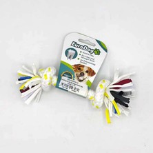 Snmswrld Eurodog Diş Ipi Iki Düğüm Kalın Sarı Beyaz 15 cm