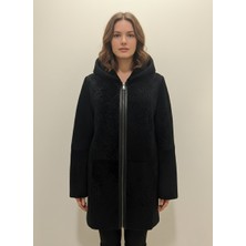 Paolo Framinco PF-077 Kuzu Derisi Siyah Uzun Kürk Deri Kaban