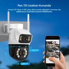 Invicta Akıllı Wi-Fi Çift Lensli 4Mp Akıllı Takip Kör Noktasız,Gece Görüşlü,360 Derece Güvenlik Kamerası,Ses Alma ve Verme